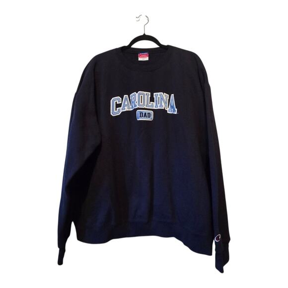 Vintage Y2K UNC Tar Heels Carolina Dad Sweatshirt Mens XXL Blue Embroidered - Picture 1 of 9